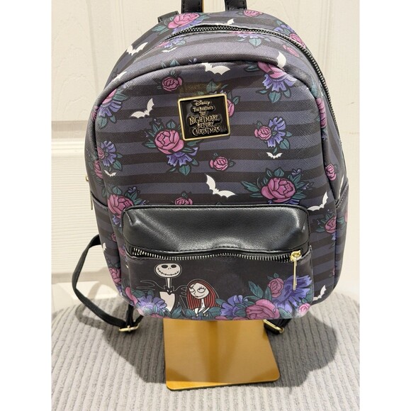 Disney Nightmare Before Christmas Bioworld Mini Backpack Jack Floral And Bats main image 4